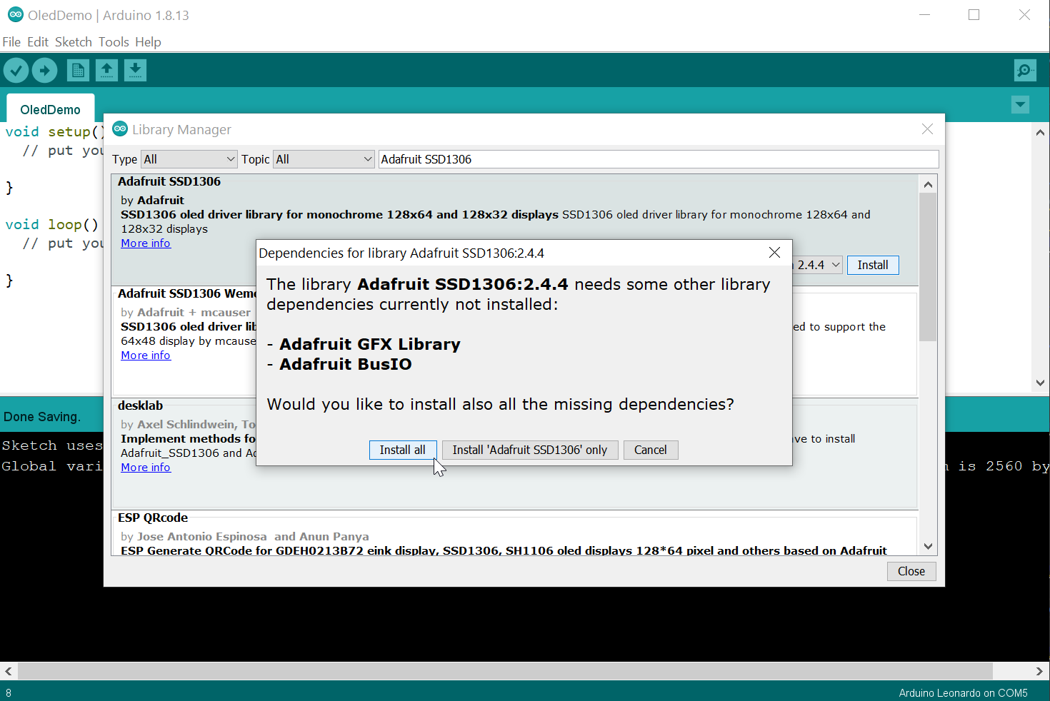 ArduinoIDE_LibraryManager_AdafruitSSD1306Dependencies