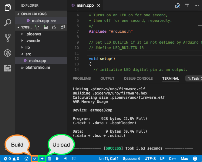 platformio ide vscode build project